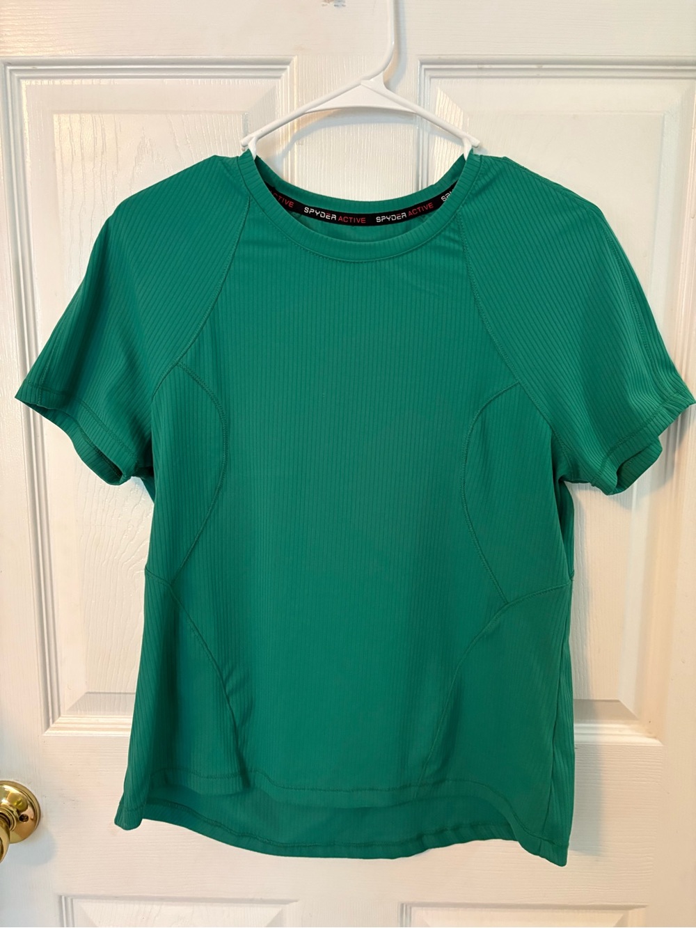 Spyder Green Short-Sleeve Ribbed Active Tee